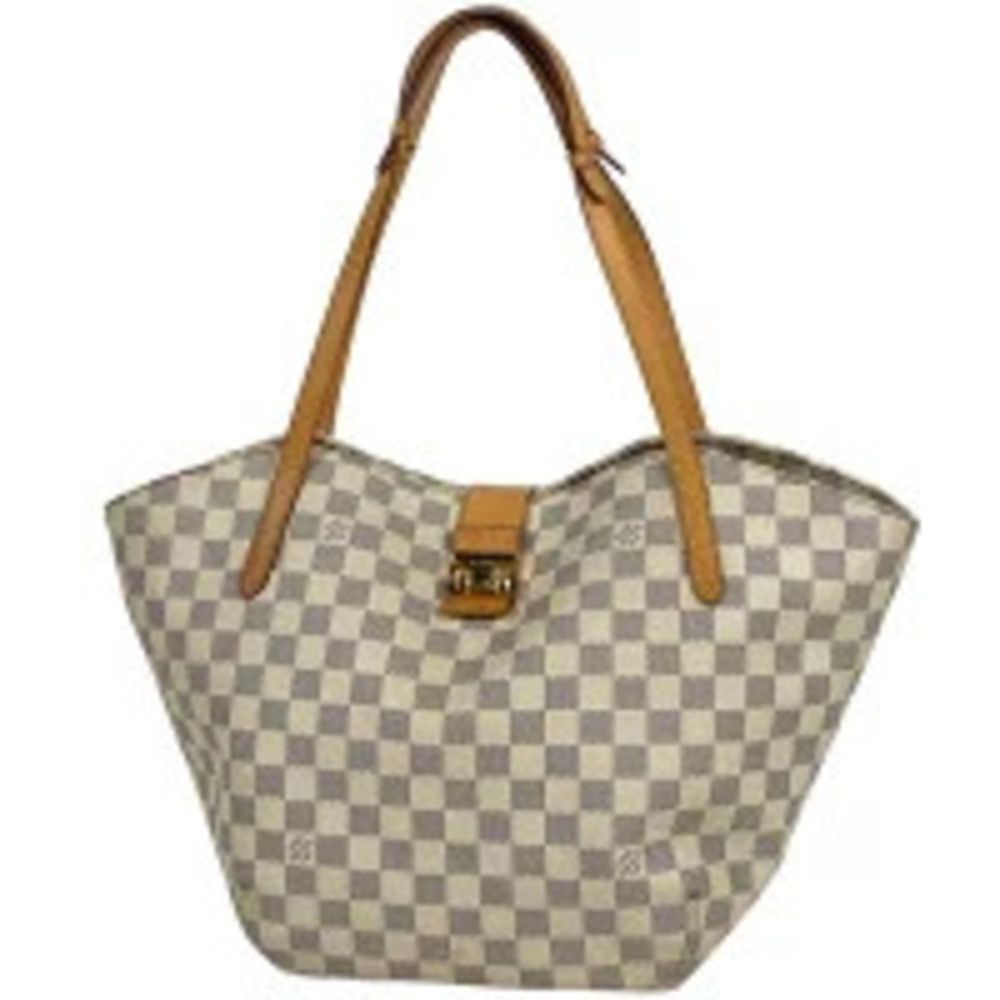 Louis Vuitton Salina Shoulder Bag Tote Damier Azur White